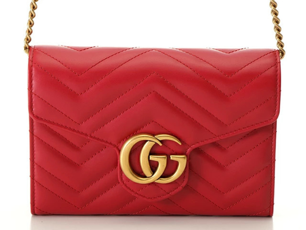 Gucci GG Marmont quilted bag red leather